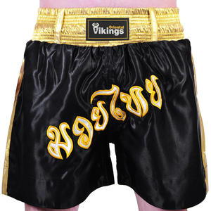 Short de boxe et de kickboxing thaïlandais noir et jaune personnalisé de haute qualité - Product Image 6