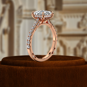 แหวนหมั้นเพชรเจียระไนทรงเจ้าหญิง 1 กะรัต ผลิตในห้องปฏิบัติการ ได้รับการรับรองจาก IGI ประดับด้วยเพชรแบบซ่อนในวงแหวน ฝังเพชรแบบครึ่งวง ตัวเรือนทองคำ 14k สีเหลือง แหวนแต่งงาน แหวนเจ้าสาว - Product Image 5