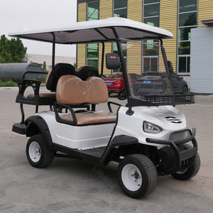 Carrito de golf eléctrico EZGO de 4 plazas todoterreno negro con techo y parabrisas - Product Image 6