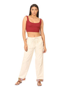 Conjunto de pijama de algodón para mujer, estilo tribal nepalí, joggers de verano, patrón sólido para la temporada de otoño y primavera - Product Image 5