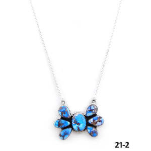 Collier artisanal Southwest Golden Hills avec motif floral turquoise en argent sterling - pour les occasions de cadeaux - Product Image 2