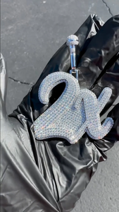 Collier pendentif personnalisé unisexe en argent sterling 925 avec moissanite glacée et diamant, bijoux de fête hip-hop, certifié IGI - Product Image 3