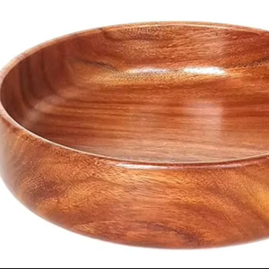 ชามไม้ธรรมชาติพร้อมดีไซน์แกะสลักด้วยมือแบบเรียบง่ายสำหรับการสังสรรค์ในครอบครัวขนาดใหญ่กิจกรรมส่งเสริมการขายและแจกของรางวัลที่ชายฝั่งทะเลต่ำ - Product Image 1