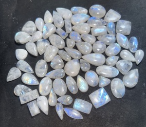 Cabujón de piedra lunar azul de alta calidad, piedras preciosas sueltas naturales, forma de tamaño mixto, lote de arcoíris de alta potencia para luz de joyería - Product Image 3