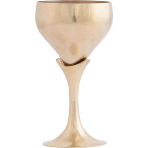 Gobelet à vin en laiton plaqué or, poli brillant, design royal antique, idéal pour la maison, l'hôtel, le bar, élégant, fournitures de verrerie de rangement - Product Image 2