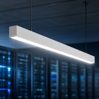Luminaire suspendu linéaire LED en aluminium de 1200 mm pour centre informatique, 6000K, dimmable, pour salle de serveur