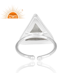 Latest Design Fine Sterling Silver Natural Howlite Gemstone <b>Adjustable</b> <b>Ring</b> Jewelry Manufacturer - Product Image 5