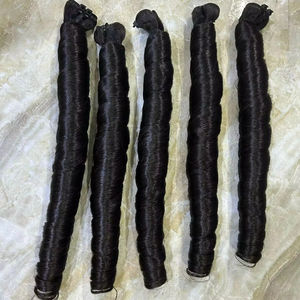 Extensiones de cabello rizado de trama de rebote de Color natural 100% cabello humano vietnamita crudo doble cutícula dibujada alineada - Product Image 1