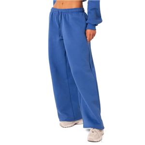 Pantalon de survêtement ample taille haute pour femme, coupe décontractée, en molleton de coton, style streetwear décontracté - Product Image 5