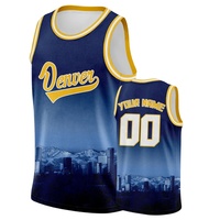Maillot de basket-ball personnalisé Denver, nom et numéro personnalisés, débardeur en maille sublimée, unisexe, adulte, toutes saisons, vêtements de sport respirants