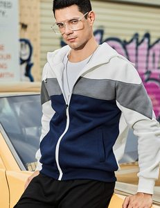 Sudadera con capucha de color sólido personalizada 330GSM para hombre, fabricante al por mayor, ropa de calle, sudaderas con cremallera personalizadas - Product Image 3