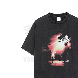 เสื้อยืดถักทรงโอเวอร์ไซส์ลายเรียบสำหรับผู้ชาย น้ำหนัก 220 กรัม รับผลิตแบบ OEM พร้อมบริการพิมพ์ลายตามสั่ง ขายส่ง - Product Image 3