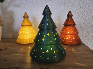 Portavelas gris independiente moderno para decoración de invierno de temporada de Navidad al aire libre luces de Navidad de mesa LED con clasificación IP68 - Product Image 3