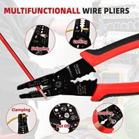 Pince à dénuder électrique universelle 3-en-1 de 8 pouces, outil de coupe et de sertissage de fils de cuivre multi-échelle pour projets électroniques DIY