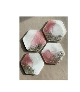 Beautiful handmade resin <b>coaster</b> <b>set</b> for home decoration crafted with durable material suitable for gifting - Product Image 1