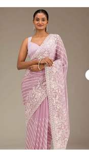 La última blusa étnica de diseño indio Bollywood Georgette Sare, exclusiva, elegante, para fiestas, bodas y festivales, para mujeres y niñas - Product Image 6