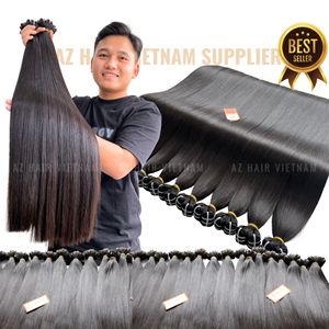 Large Stock Remy Virgin Vietnamese <b>Hair</b> Extensions Single Donor Unprocessed Weaving Machine Double Weft 8''-40'' Bone Straight - Product Image 1