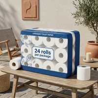 Papier toilette jetable doux et écologique Langqiao, 1 à 4 plis, en rouleau, imprimé sur mesure, pour les zones de services routières, prix de gros