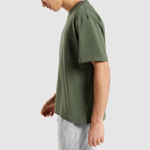 Venta caliente EE. UU. Tamaño estándar Verde menta Hombres Camiseta de gran tamaño Hombro caído Impresión personalizada Entrenamiento Gimnasio Camisetas para hombres con logotipo - Product Image 6