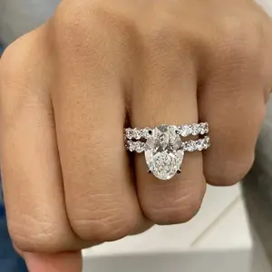 Anillo de Compromiso Clásico TISHYA DIAMOND, Plata de Ley 925, Chapado en Oro Rosa, Moissanita de Corte Brillante Redondo de 3.50 Quilates - Product Image 5