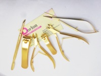 Vente chaude ongles fournitures acier inoxydable mat or 4mm & 6mm mâchoire manucure pinces peau morte cuticule poussoir personnalisé coupe-ongles