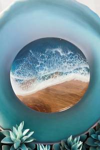 Sous-verres de luxe faits à la main en résine et en bois avec finition en pierre, parfaits pour l'affichage au détail, les acheteurs en gros et l'exportation Premium - Product Image 2