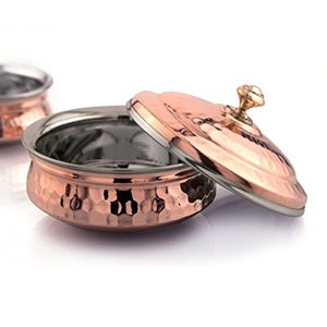 Olla de Cocina Contemporánea de Acero Inoxidable Martillado Ecológica con Tapa, Solo Lavar a Mano, para Restaurantes Indios - Product Image 2