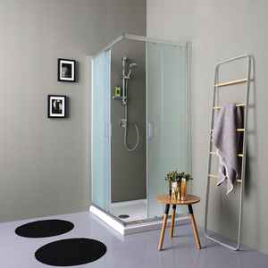 Mampara de Ducha Genoa 80x120 de Vidrio Satinado con Puertas Corredizas - Product Image 2