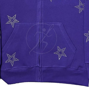 Qualité supérieure Dernière conception Hommes Strass Hoodies Nouvelle Arrivée Zipper Hommes Strass Hoodies - Product Image 4
