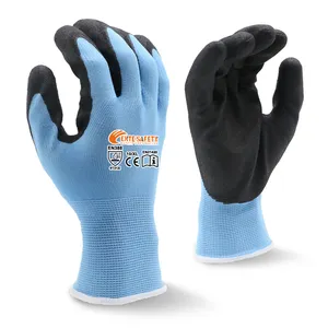 Neue schnelle Lieferung Guantes De Nitrilo Blue Nitrile 15 Gauge Spandex Nylon Liner Handschuhe Maschinist Arbeits handschuhe