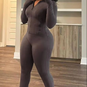 Femmes deux pièces tenues automne entraînement sweat-shirt zippé et survêtement Flare Yoga pantalon Gym survêtements 2 pièces ensemble - Product Image 2