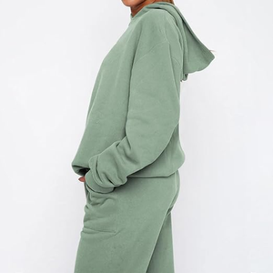 Conjunto Deportivo de Dos Piezas para Mujer, Transpirable, para Invierno, Ropa Deportiva Activa, Manga Larga, Sudadera con Capucha, Pantalones Holgados para Correr - Product Image 5