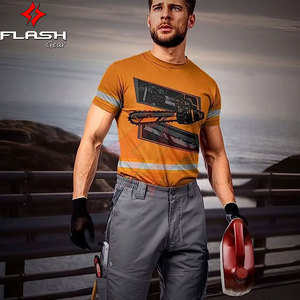 T-shirt de travail de sécurité haute visibilité, classe 1 ANSI, imperméable, avec bande réfléchissante, logo personnalisé, OEM/ODM disponible - Product Image 3