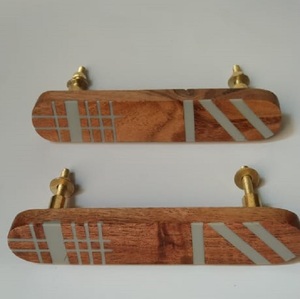 Tirador de Muebles de Estilo Nórdico en Madera de Haya Natural con Diseño de Incrustaciones de Resina, Tirador de Alta Calidad para Cajones, Puertas de Armarios, Cómodas - Product Image 3