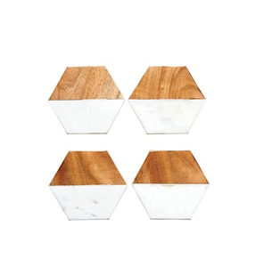 Posavasos de Té de Madera de Mango Natural y Mármol de la Mejor Calidad 100%, Forma Redonda, Nuevos Estilos, Precio de Fábrica al por Mayor - Product Image 2