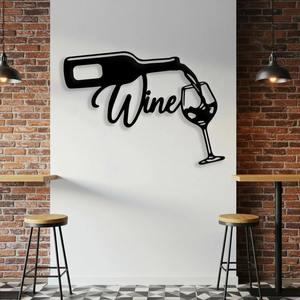 Décoration murale en métal noir, parfaite pour le bar à domicile, le salon, le club et les soirées cocktails, zones de divertissement, en provenance d'Inde - Product Image 5