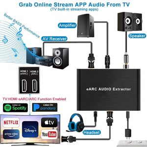 Extracteur audio HDMI ARC 192KHz HDMI ARC EARC TV <span class=keywords><strong>vers</strong></span> <span class=keywords><strong>adaptateur</strong></span> de canal de retour Audio stéréo <span class=keywords><strong>SPDIF</strong></span> numérique Toslink <span class=keywords><strong>optique</strong></span> <span class=keywords><strong>coaxial</strong></span> - Product Image 6