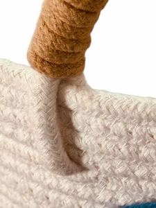 Hot Selling Natural Cotton Braided <b>Basket</b> <b>Round</b> Handwoven Durable Ecofriendly <b>Storage</b> Organizer Multipurpose Wholesale OEM - Product Image 2