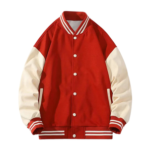 Haute qualité 100% laine corps Original cuir de vache manches confortable broderie personnalisée Logo Top vente homme université toile - Product Image 4