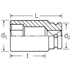 ประแจบล็อกหัวกระแทก Stahlwille รุ่นยาว ขนาด 1 นิ้ว สำหรับไขควง - Product Image 2