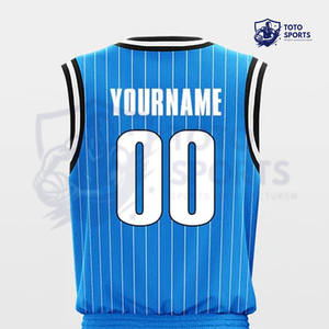 Tenue de sport de basketball professionnelle, respirante, légère, confortable, sans manches, de couleur bleue, au meilleur design et au meilleur service. - Product Image 6