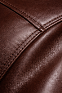 Chaqueta de Cuero PU Marrón Oscuro, Lisa, con Cierre, Chaqueta de Cuero Clásica Personalizada, Fabricante de Marca Privada OEM al por Mayor - Product Image 6