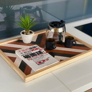 Bandeja de té y imagen de madera de estilo vintage Bandeja de café decorativa personalizable para sala de estar - Product Image 2