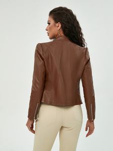 Veste en cuir pour femmes sur mesure de la meilleure qualité, respirante avec doublure en nylon fini personnalisable - Product Image 2