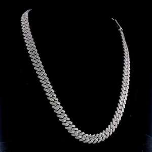 Bijoux Hip Hop Luxira Jewels Chaîne Miami Cuban Infinity Link en or blanc pour enfants Plaqué rhodium Colliers en moissanite IGI - Product Image 3