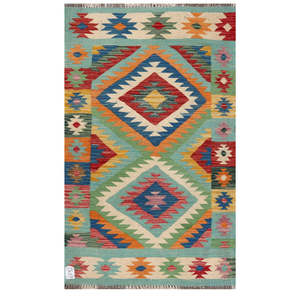 Alfombra Kilim de Maimana, Afganistán, 140 x 84 cm, Producto para Colgar en la Pared - Product Image 1