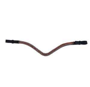 Bande de front en cristal ambré de luxe accessoire de bride de cheval en cuir fait à la main fournisseur de tack équestre - Product Image 6
