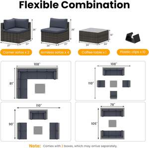Sofa en osier extérieur de haute qualité Set fabricant pour jardin Patio et Resort utilisation - Product Image 2