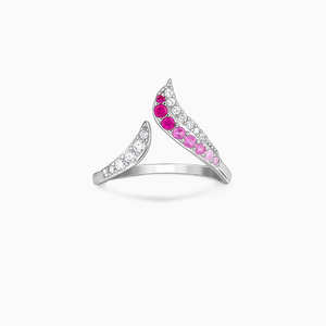 Bague Coeur Ombre en Argent Tendance Religieux Mignon Simple Incrustation avec Sertissage de Griffe Bijoux en Laiton Plaqué Rhodium - Product Image 5