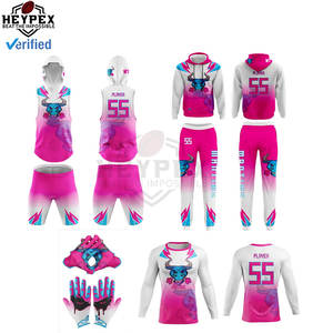 Vente en gros d'uniformes de football américain personnalisés 7on7 Forfait de sublimation Survêtements Uniformes 7v7 Gants de chemises de compression - Product Image 1